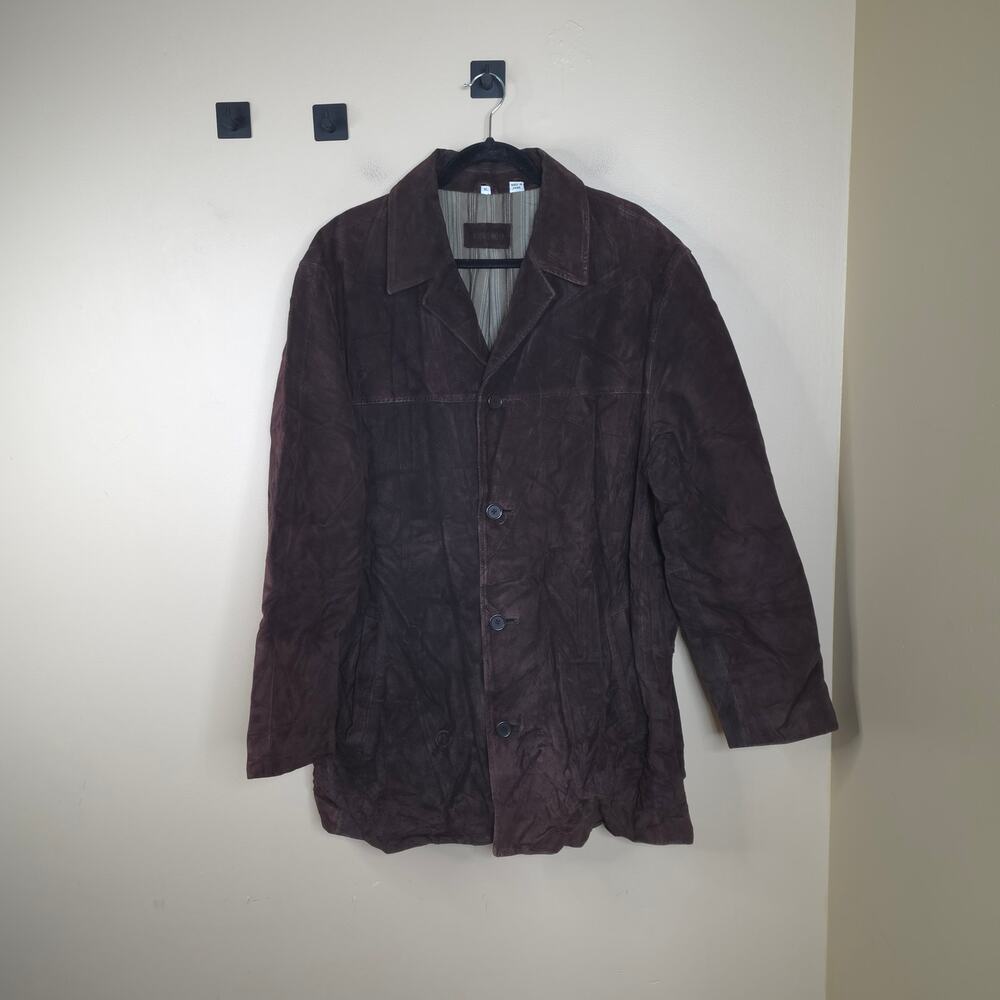 Savile Row Brown 100% Suede Leather Jacket Size XL
